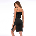 Summer 2020 large size European and American sexy chest ruffled condole belt dress woman